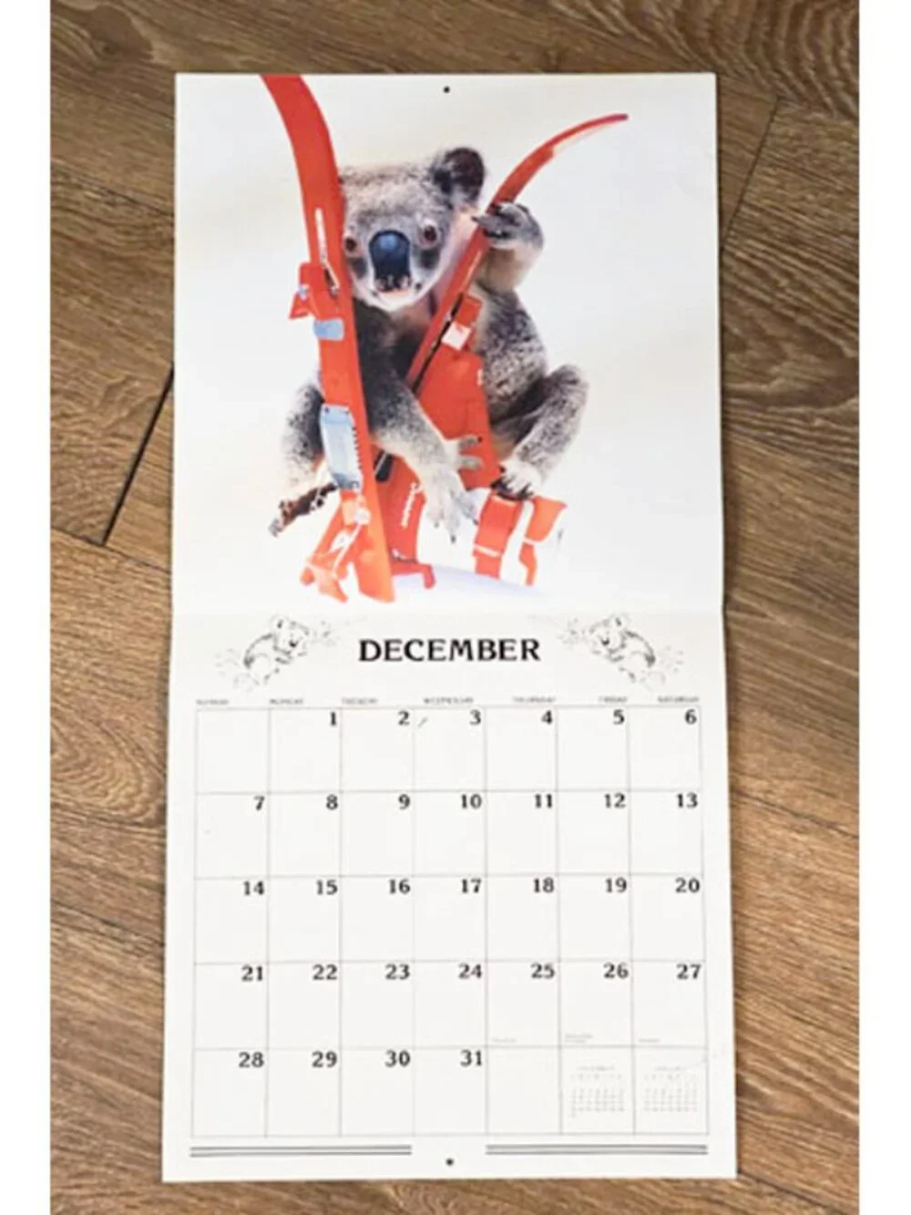 Qantas Sydney the Koala Calendar 1986 Vintage 80s Australia Airline Art Cute!